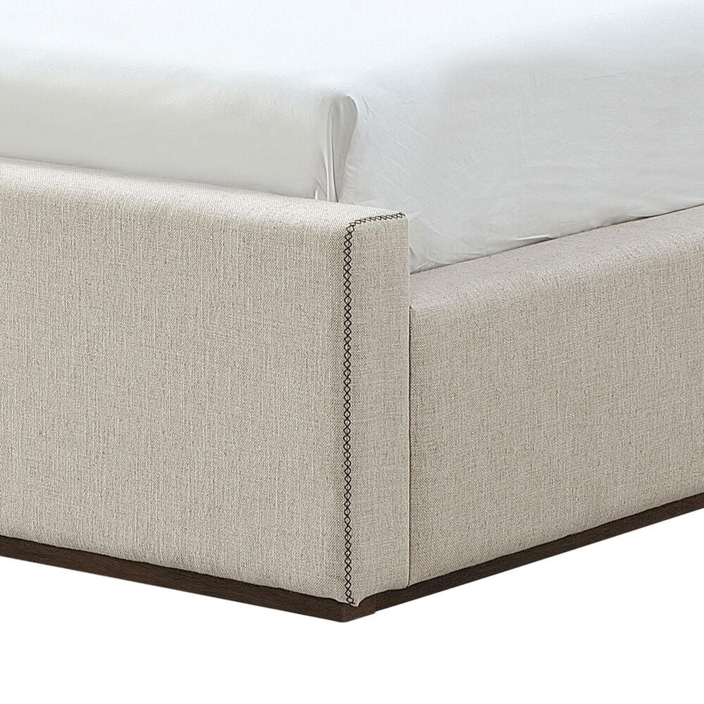 Urban Home Louis Queen Upholstered Platform Sleigh Bed in Natural Linen, , large
