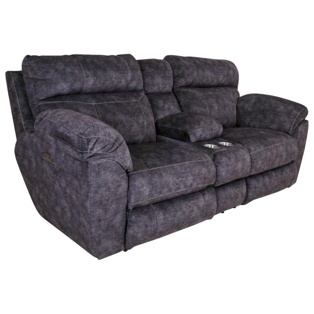 Catnapper Sedona Power Reclining Console Loveseat with Power Headrest in Smoke, , large