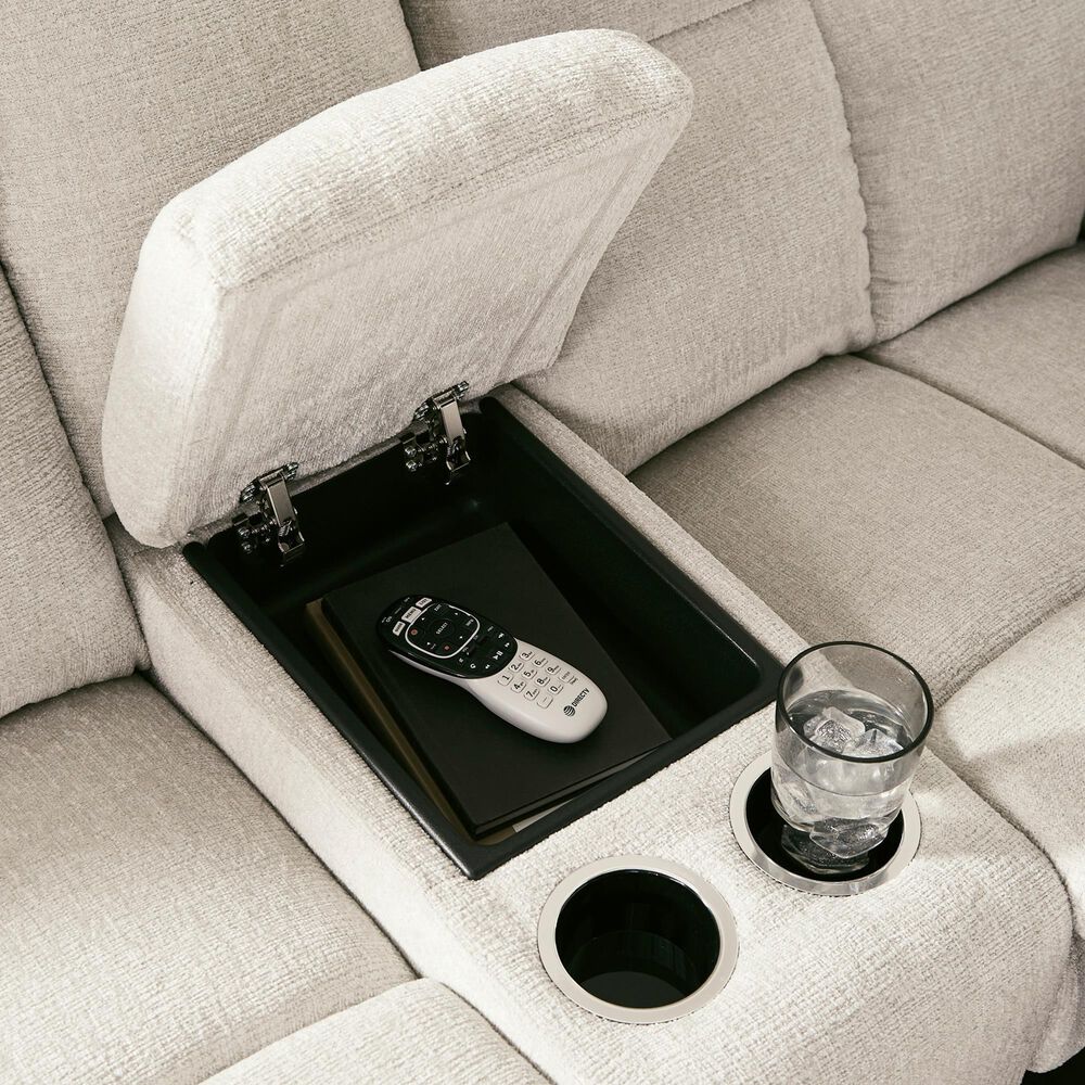 Ashley Orlen Manual Double Reclining Loveseat with Console in Winter, , large