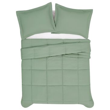 Pem America London Fog Garment Wash 3-Piece Full/Queen Comforter Set in Green, , large