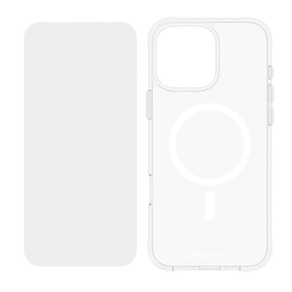 Case-Mate Protection Pack Tough MagSafe Case and Glass Screen Protector for Apple iPhone 16 Pro Max - Clear, , large