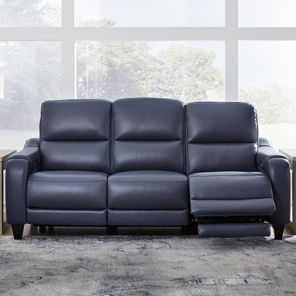 Ashley Mercomatic Power Reclining Sofa with Adjustable Headrest in Ocean, , large