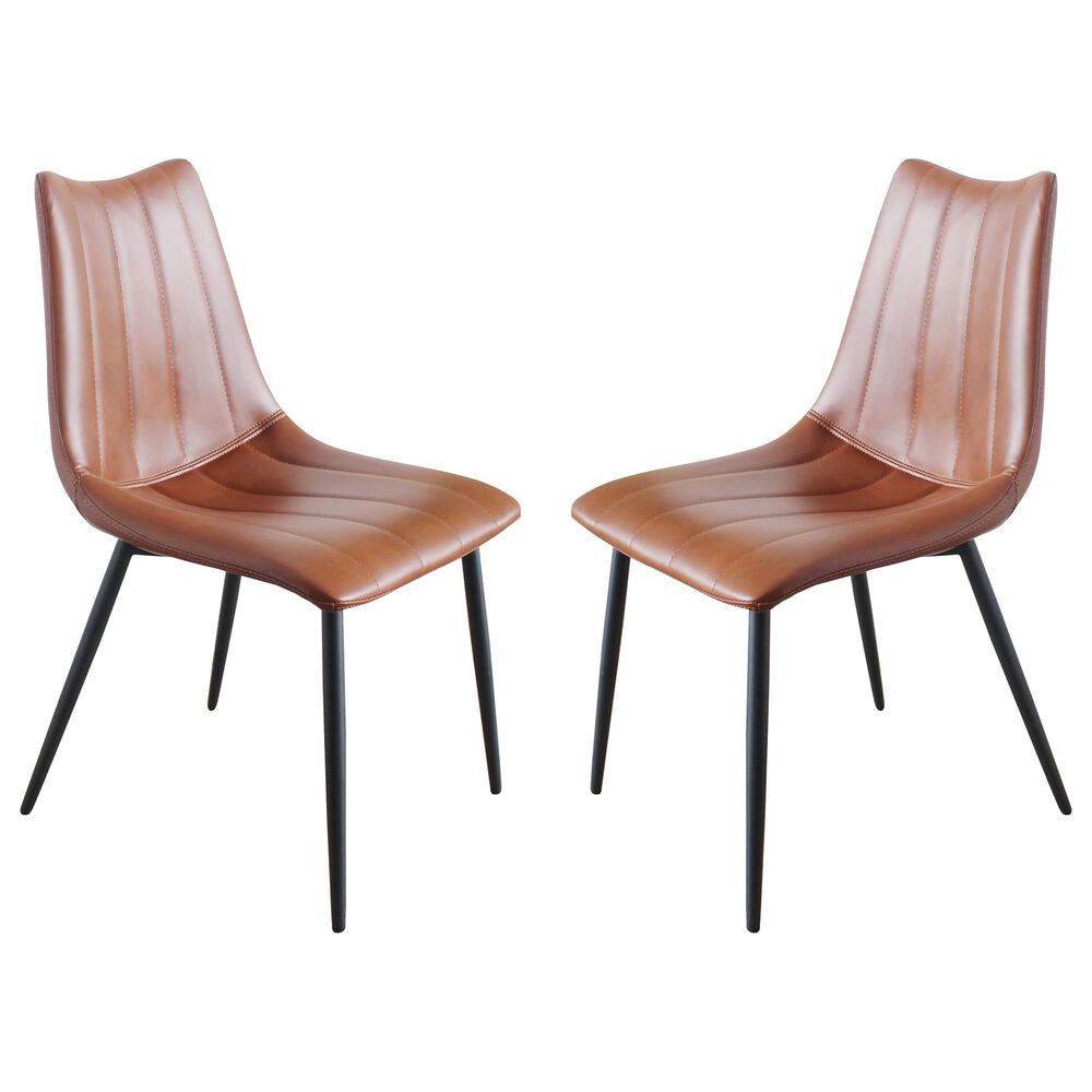 Moe"s Home Collection Alibi Dining Chair in Brown (Set of 2), , large