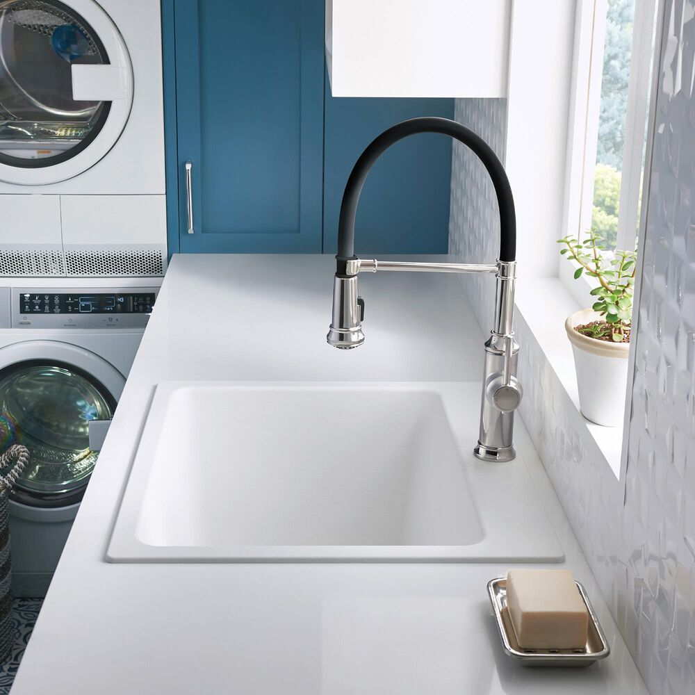 Blanco Liven 25&quot; Dual Mount Laundry Sink in White, , large