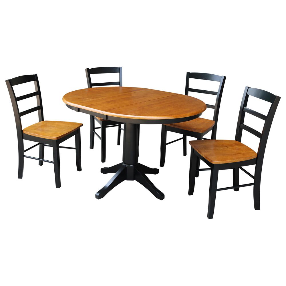 International Concepts Madrid 5-Piece Dining Set in Black/Cherry/Wood , , large