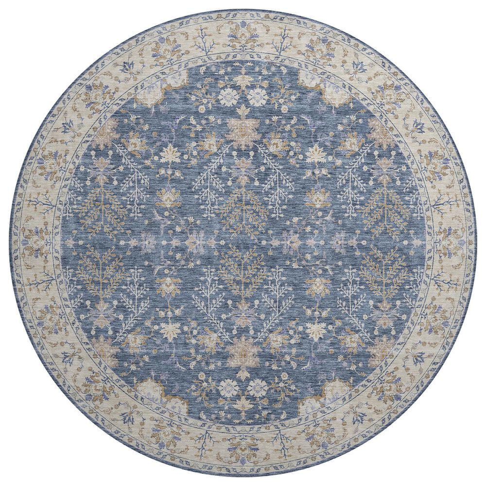 Dalyn Rug Company Hatay 8" Round Blue Area Rug, , large