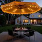 HOMLUX 10" Patio Umbrella with Lights in Yellow, , large