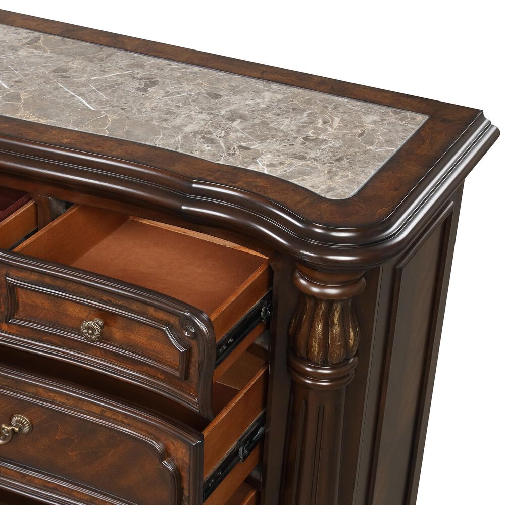 New Heritage Design Belle Notte Dresser and Mirror in Mahogany, , large