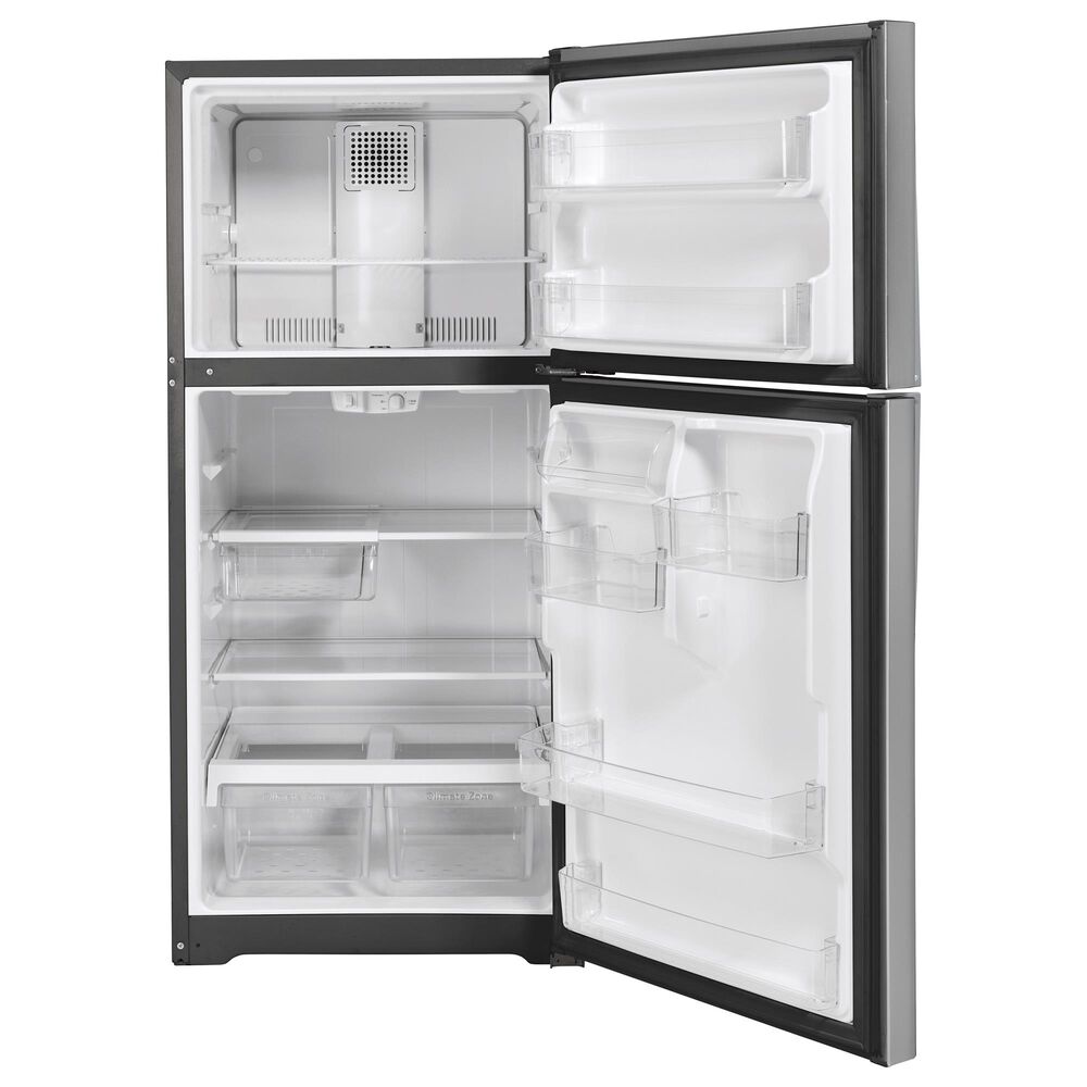 GE Appliances 19.2 Cu. Ft. Top Freezer Refrigerator Energy Star with Reversible Door in Stainless Steel, , large