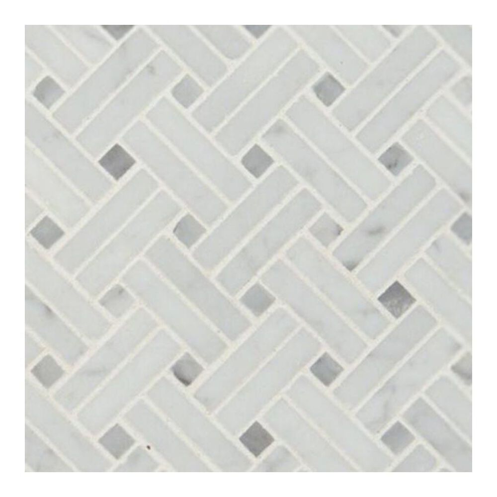 MS International Carrara White 12" x 12" Polished Mosaic Sheet, , large