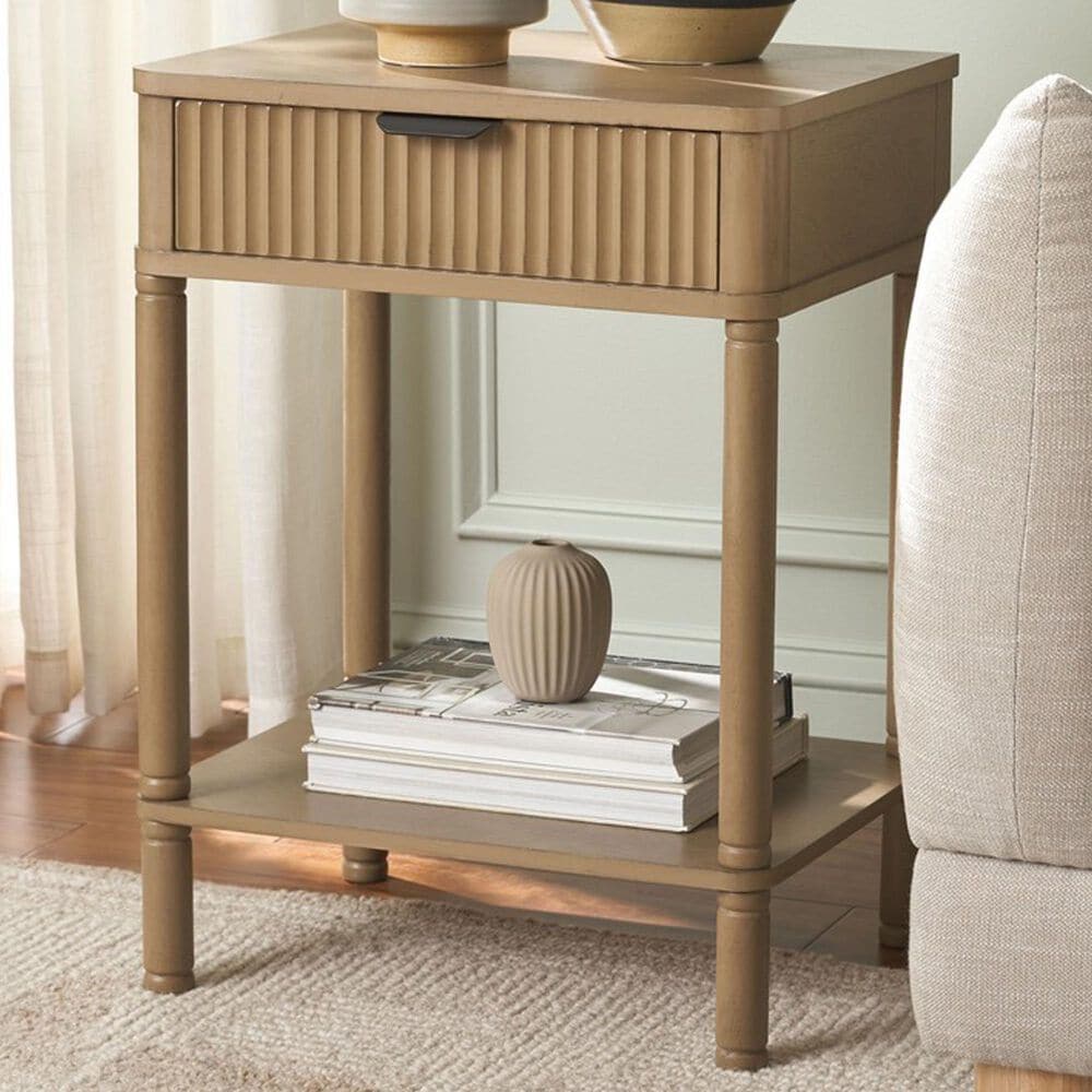 Safavieh Thurston 1-Drawer End Table in Desert Brown, , large