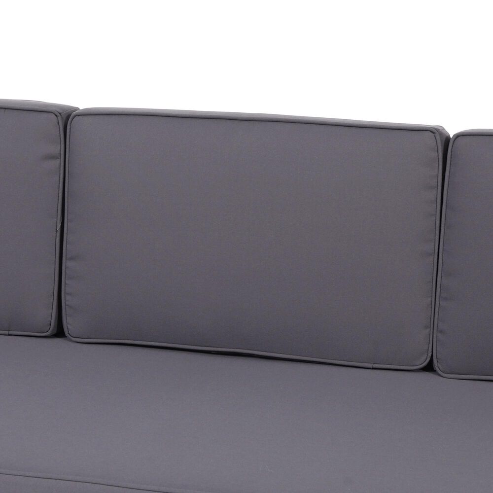 Hearth and Haven Aston Outdoor Sofa with Teak Frame in Gray, , large