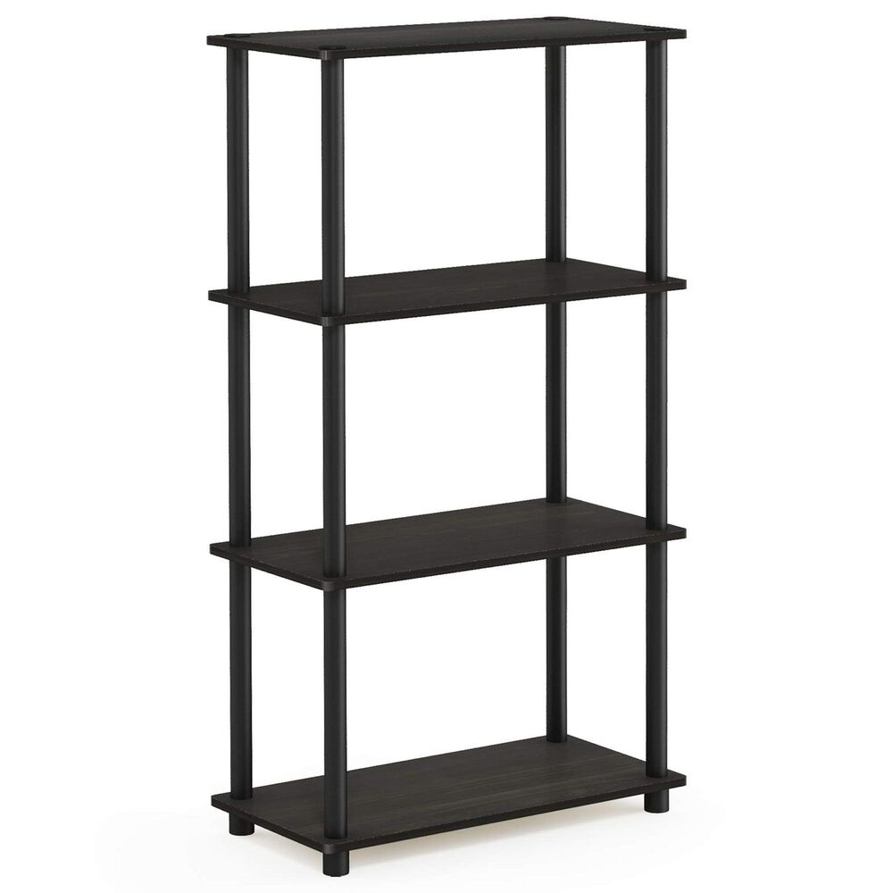 HOMLUX Turn-N-Tube 4-Tier Multipurpose Shelf Display Rack in Espresso and Black, , large