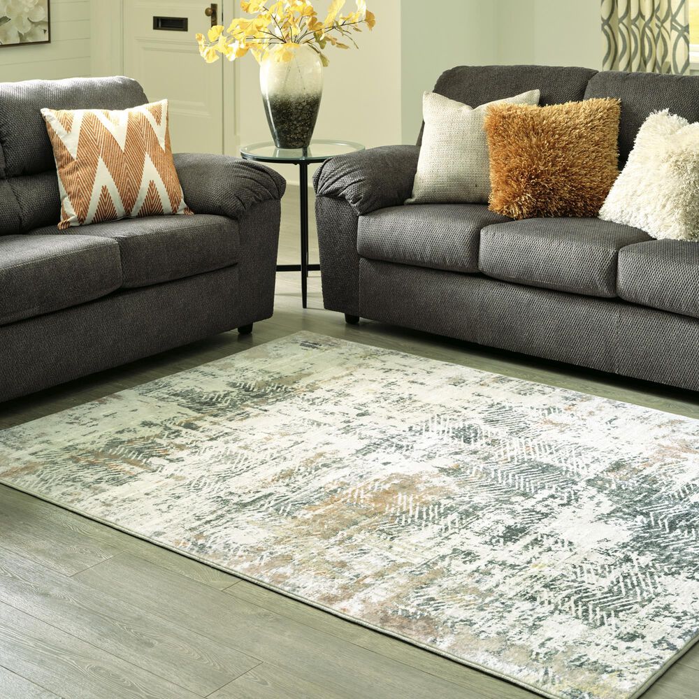 Ashley Redlings 7&#39;5&quot; x 9&#39;6&quot; Ivory, Honey, Spice, Gray, Taupe and Charcoal Area Rug, , large