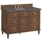 James Martin Vanities Lorelai 48" Single Vanity in Mid-Century Walnut with 3 cm Parisien Bleu Quartz Top, , large