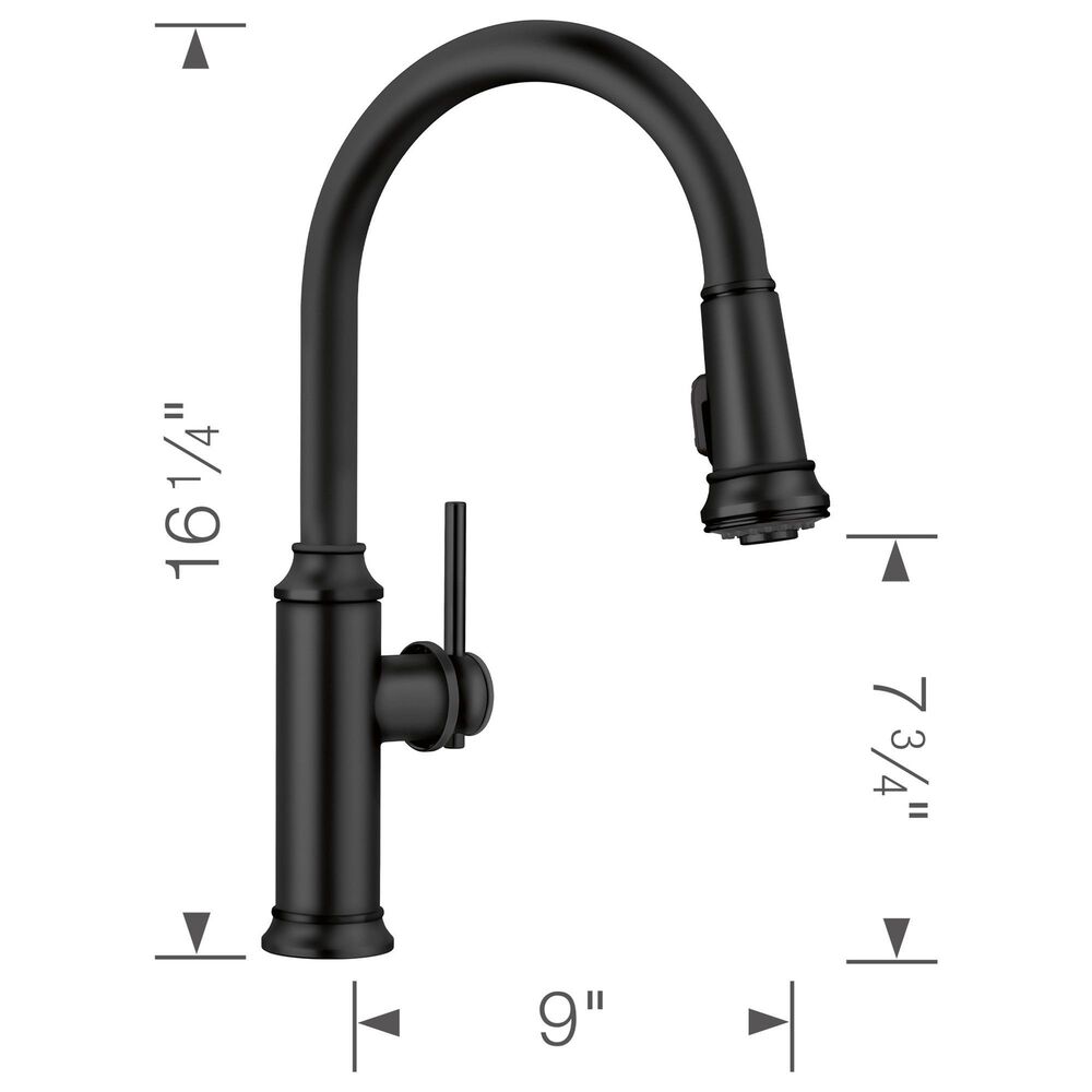 Blanco Empressa Pull-Down Kitchen Faucet 1.5 GPM in Matte Black, , large