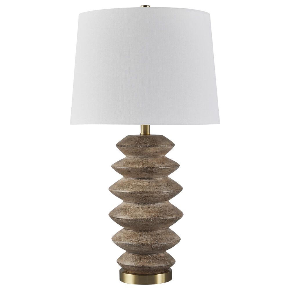Ashley Jyllyard Poly Table Lamp in Light Brown and Gold, , large