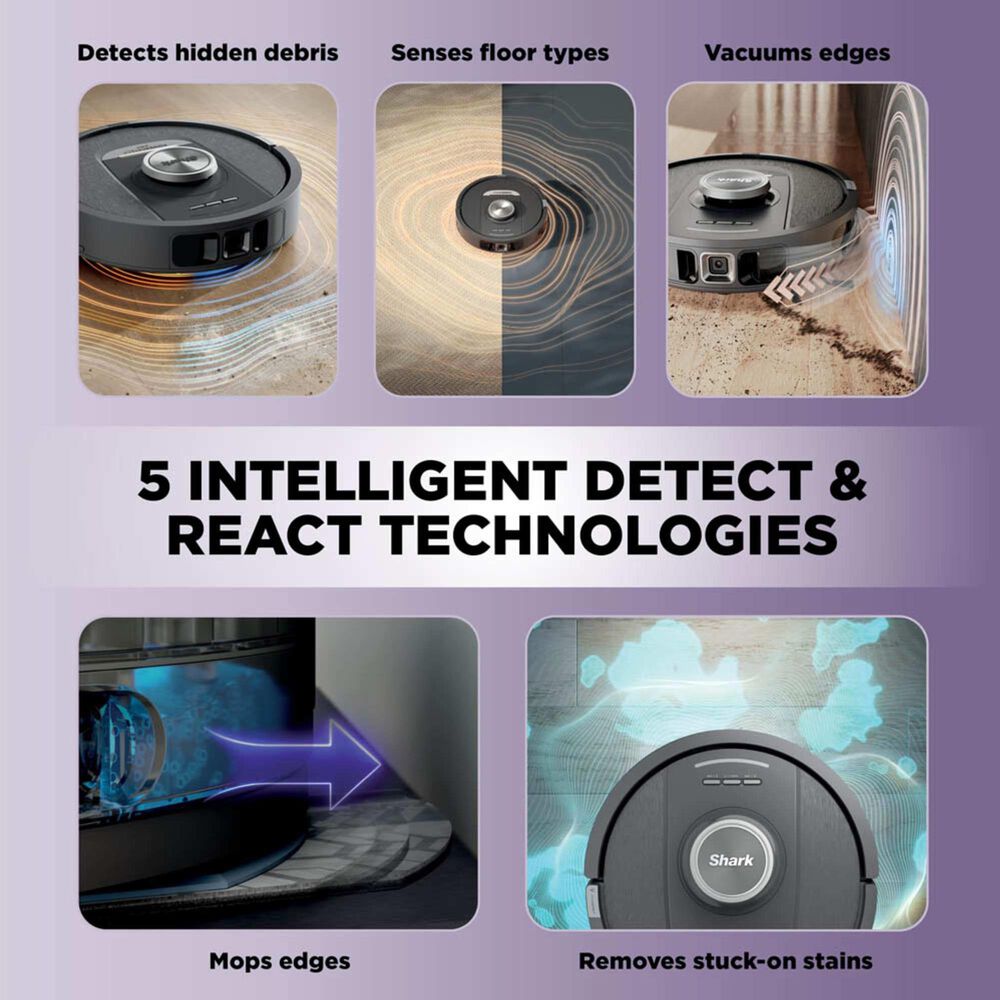 Shark PowerDetect 2-In-1 Robot Vacuum and Mop with NeverTouch Base in Gaia Grey, , large