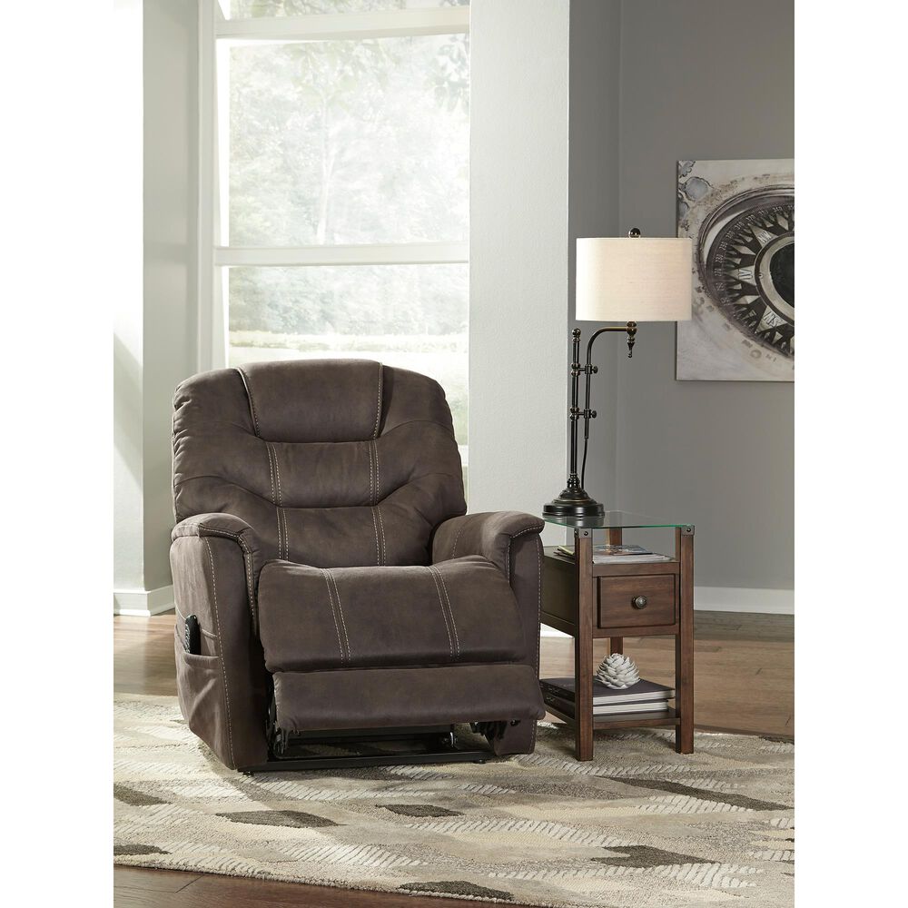 Signature Design by Ashley Ballister Power Lift Recliner with Power Headrest and Lumbar in Espresso, , large