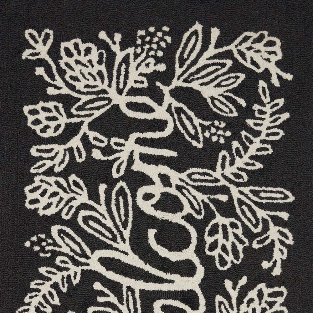 Rifle Paper Co. Minnie Min-03 2&#39;3&quot; x 3&#39;9&quot; Black Area Rug, , large