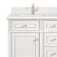 James Martin Vanities Lorelai 60" Double Vanity in Bright White with Single Hole and 3 cm White Zeus Quartz Top & Backsplash, , large