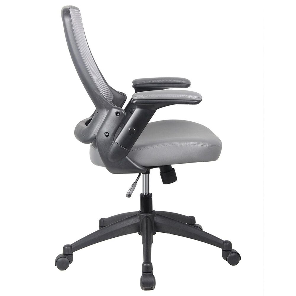 Rta Products Llc Mid-Back Mesh Task Office Chair with Height Adjustable Arms in Grey, , large