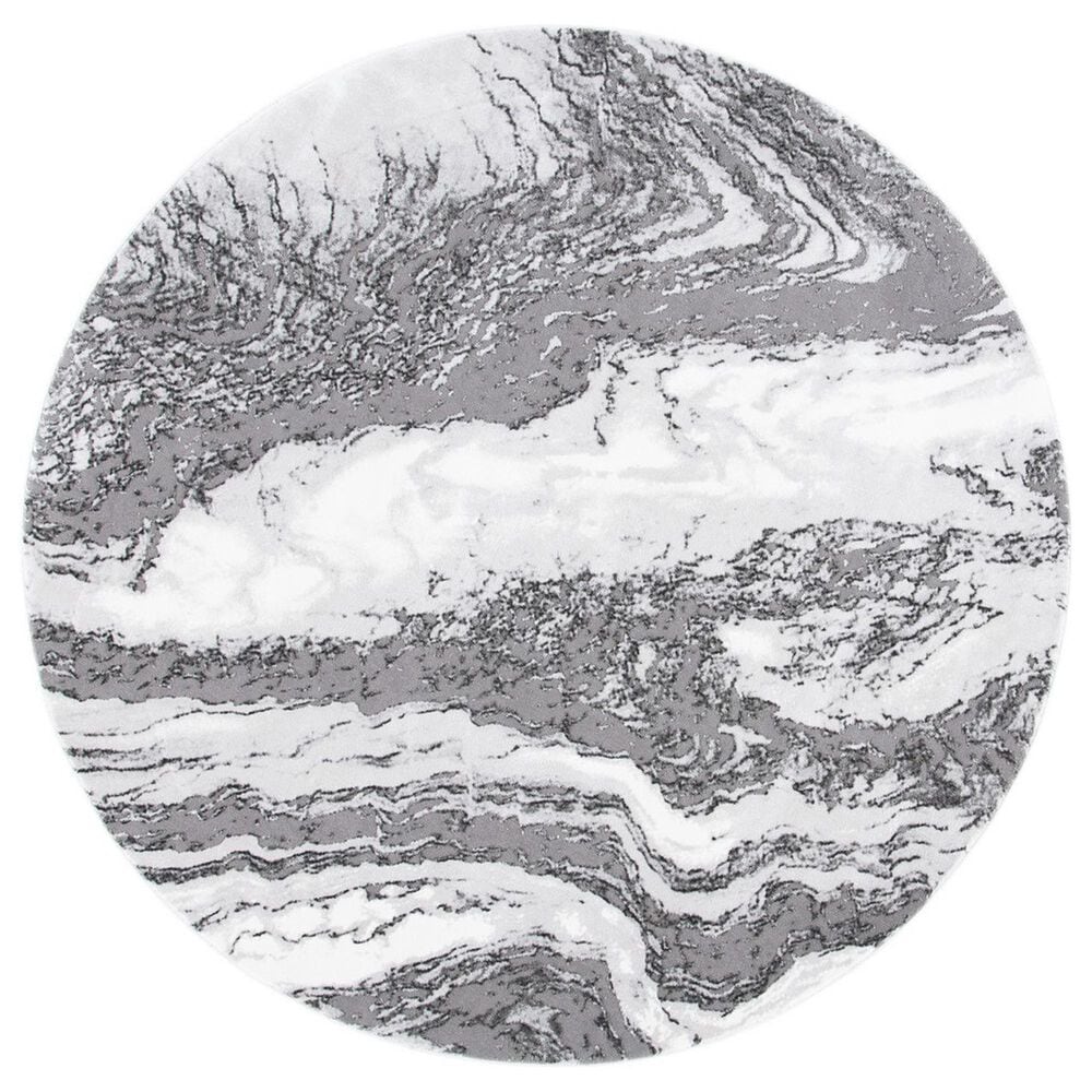 Safavieh Craft CFT844F 6"7" Round Light Grey and Grey Area Rug, , large