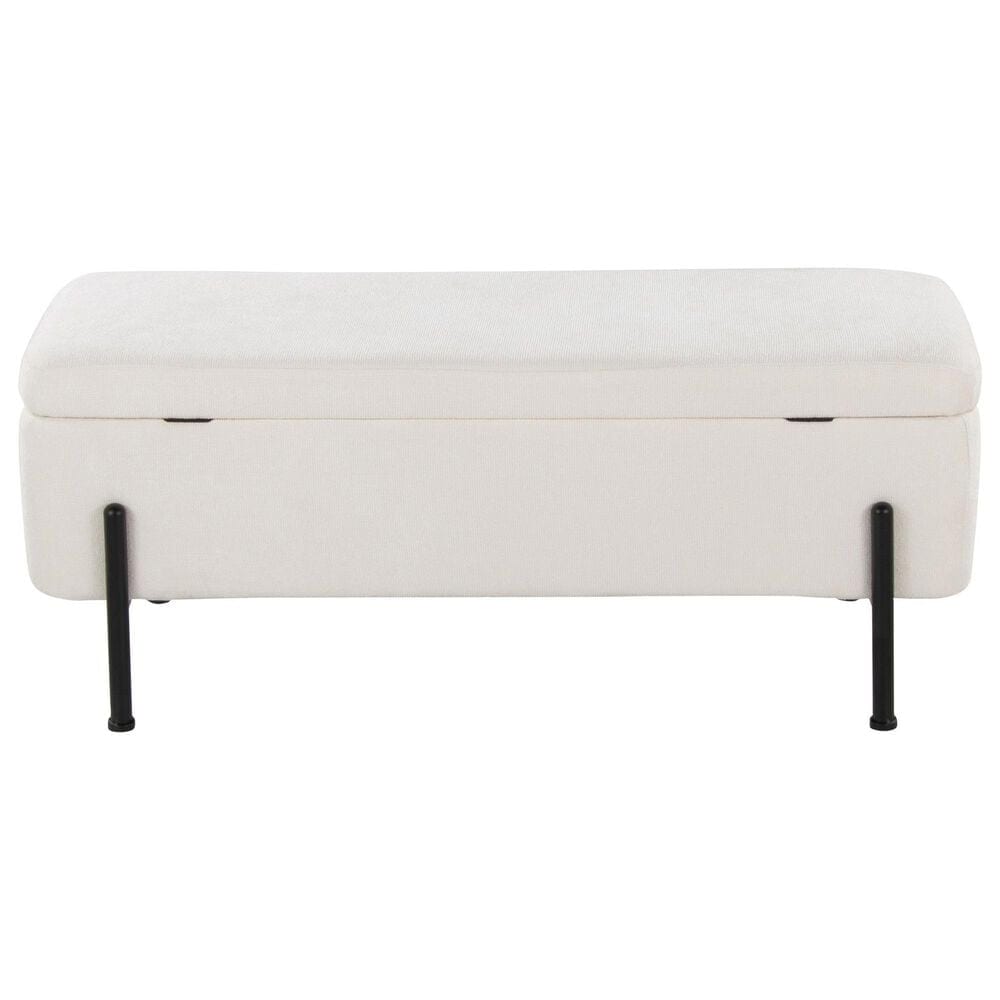Lumisource Daniella Storage Bench with Cream Cushion in Black, , large