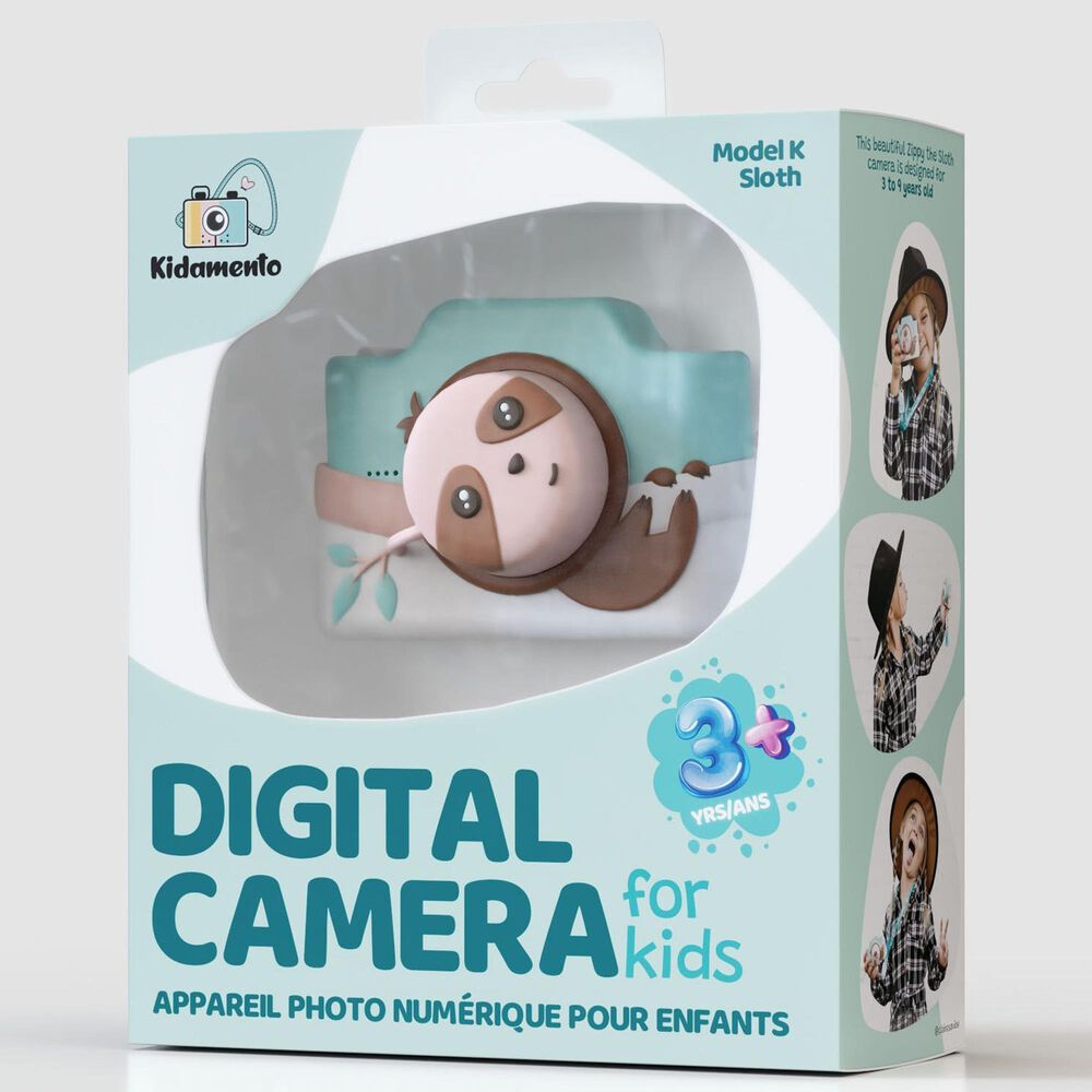 Kidamento Model K Zippy The Sloth Digital Camera for Children in Green, , large