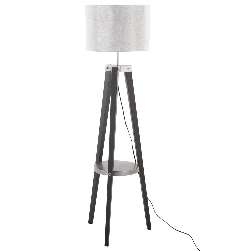 Lumisource Compass Floor Lamp in Black and Silver, , large