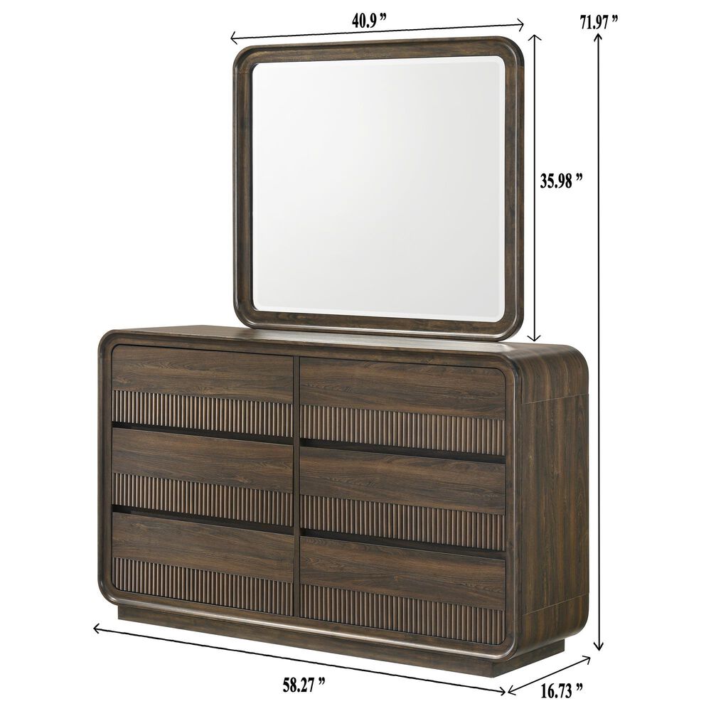 Crown Mark Kinkaid Dresser and Mirror, , large