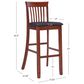 Linon Home Decor Torino Craftsman Bar Stool in Dark Cherry, , large