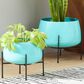 Maple and Jade Modern Planter in Teal and Black (Set of 2), , large