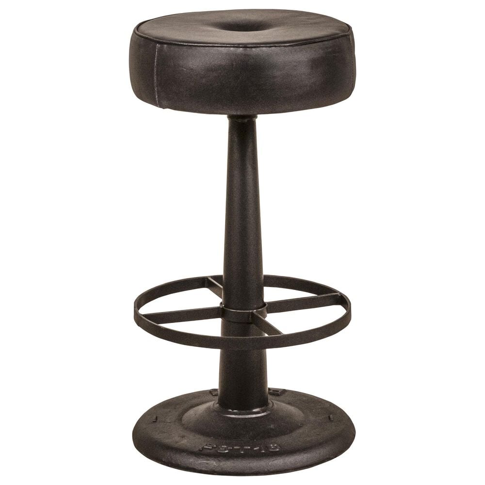 Stone Haven Gavin Counter Stool in Black Leather, , large