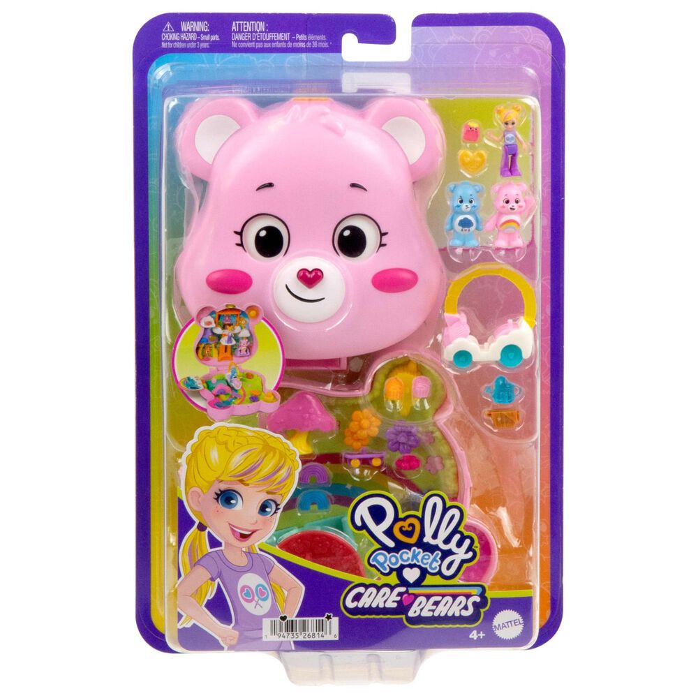 Polly Pocket Care Bears Partnership Compact Doll with Accessories Set in Multicolor, , large