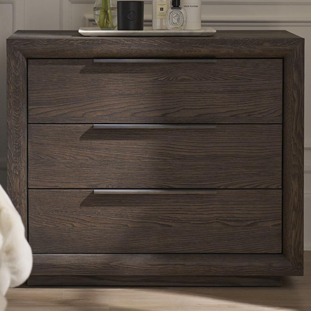 Furniture Worldwide 3-Drawer Plinth Nightstand in Sable, , large