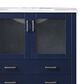 Lexora Home Volez 36" Single Bathroom Vanity in Navy Blue with 2 cm White Ceramic Top and Rectangular Sink, , large