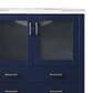 Lexora Home Volez 36" Single Bathroom Vanity in Navy Blue with 2 cm White Ceramic Top and Rectangular Sink, , large