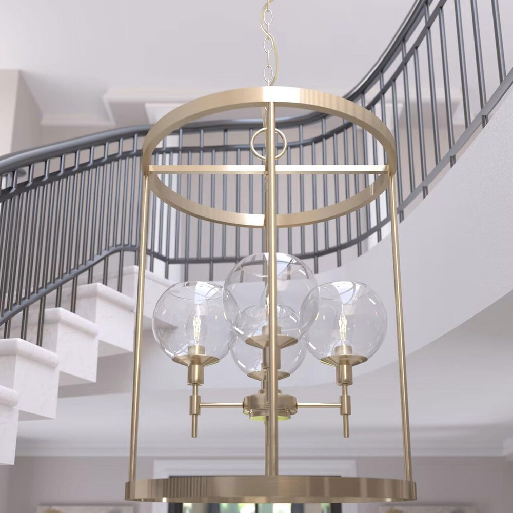 Hunter Xidane 4-Light Foyer Lantern in Alturas Gold, , large
