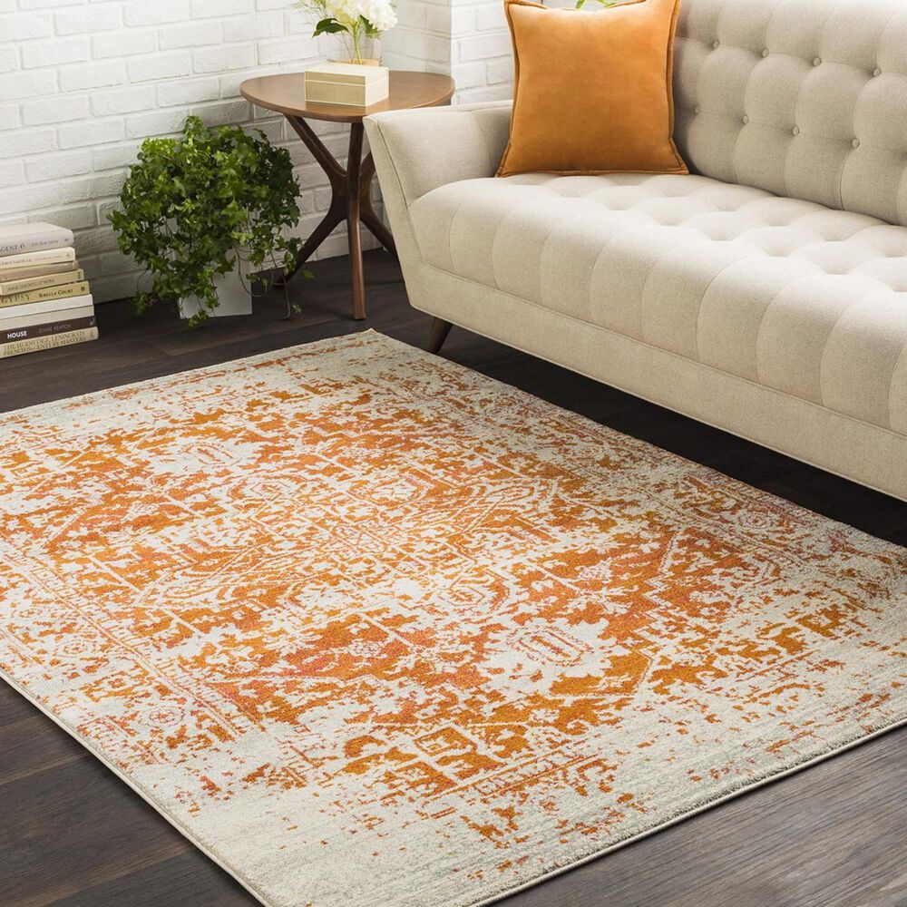 Surya Harput HAP-1019 5&#39;3&quot; x 7&#39;3&quot; Orange, Gray and Garnet Area Rug, , large