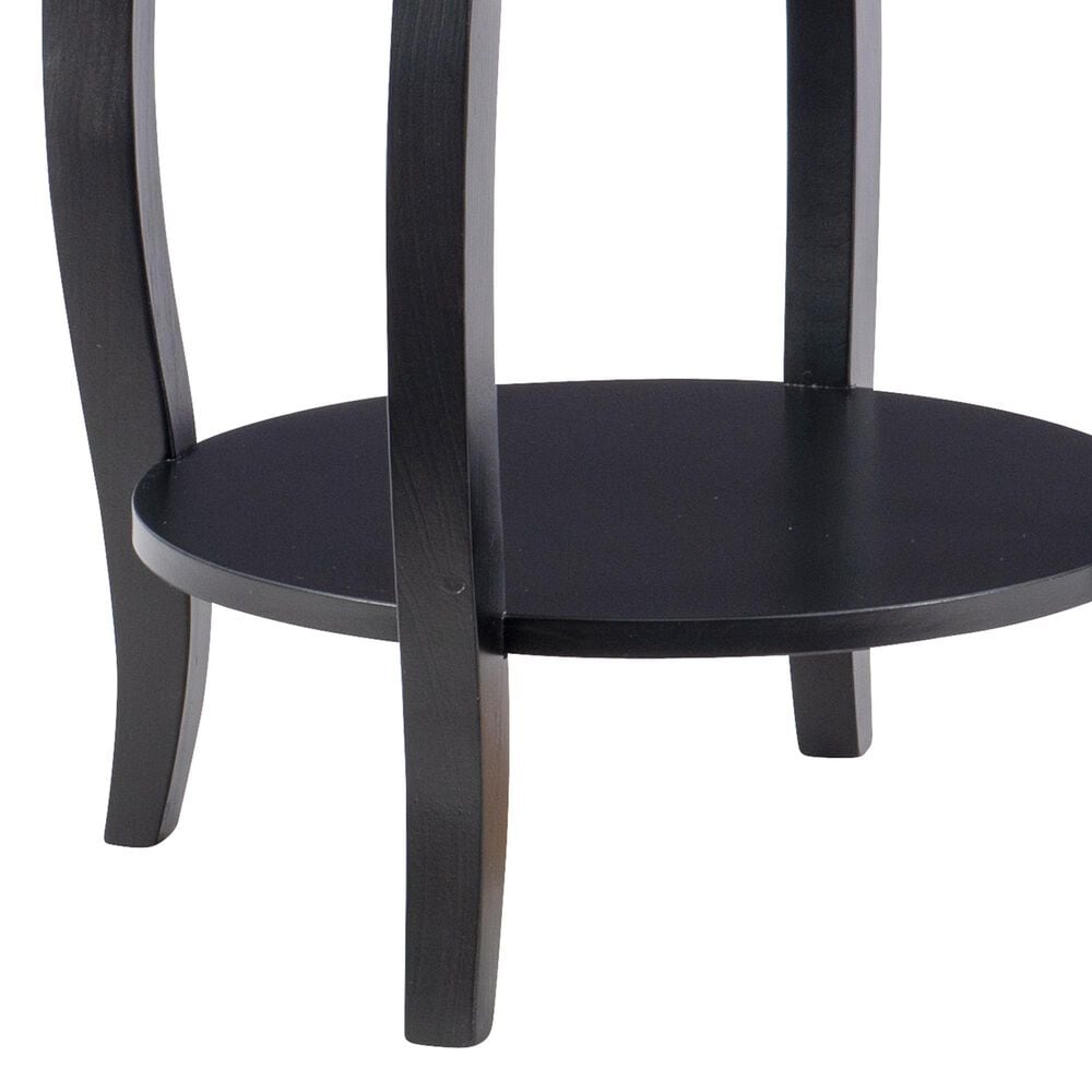 Linon Home Decor Rainbow Round Side Table in Black, , large