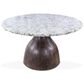 Home Trends & Design Soloman Pedestal Dining Table with Marble Top and Black Finish, , large