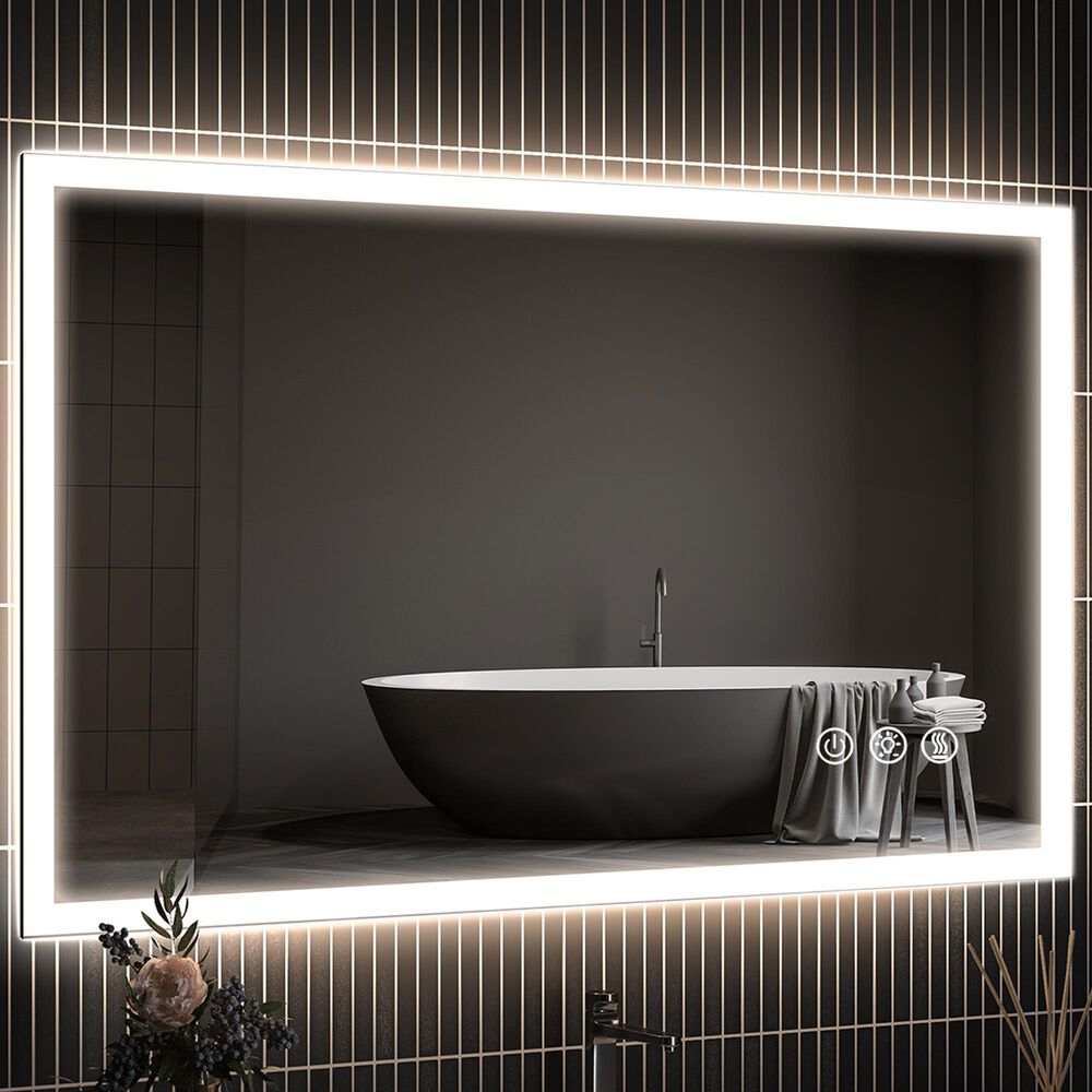 HOMLUX 36" x 24" LED Bathroom Vanity Mirror in Silver, , large