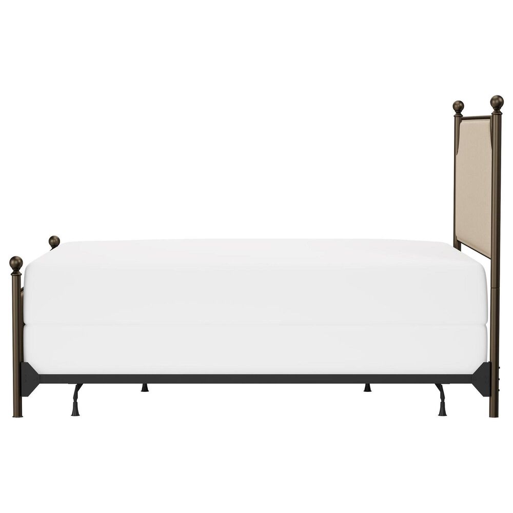 Richlands Furniture McArthur Queen Metal and Upholstered Poster Bed in Brown and Bronze, , large