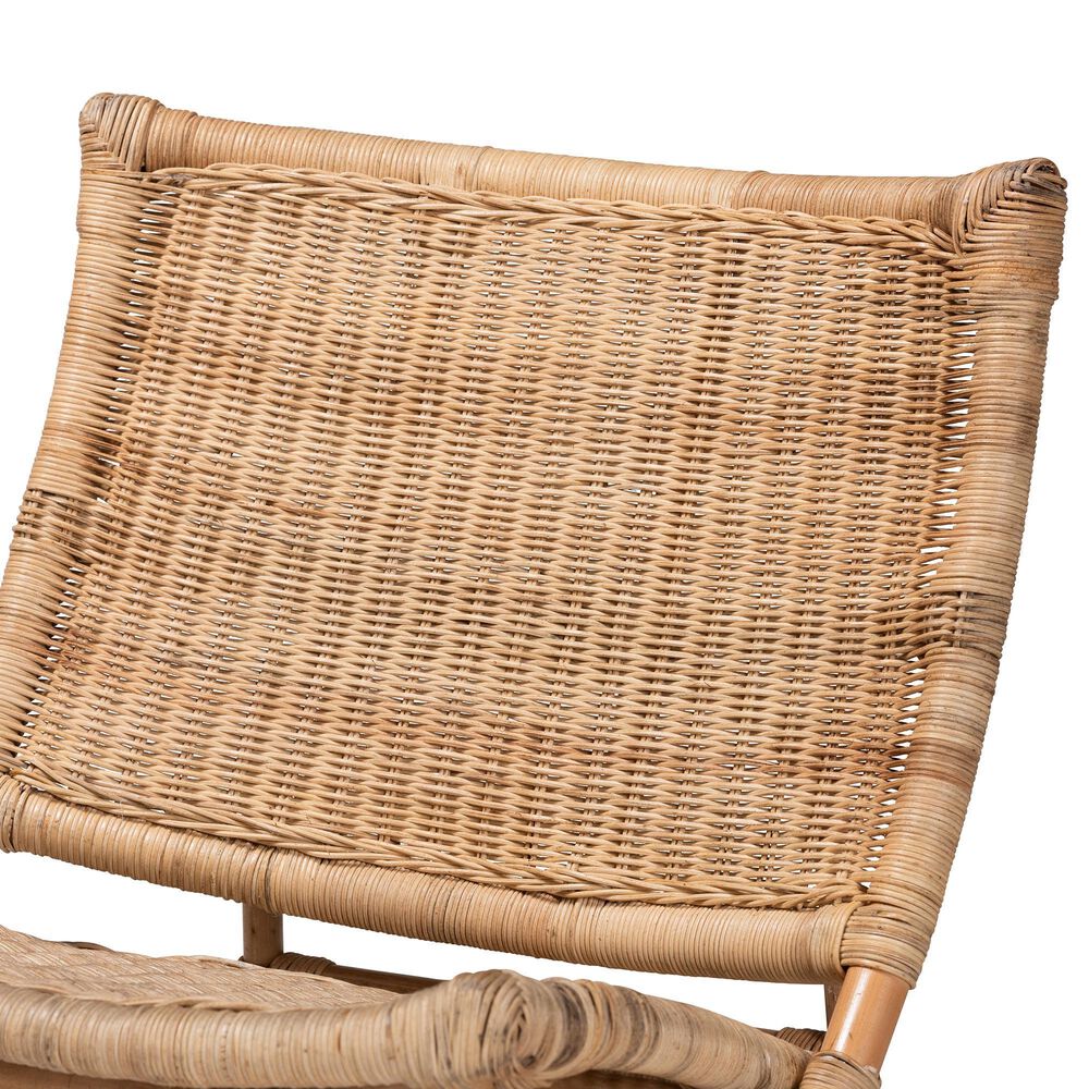 Baxton Studio Herrara Rattan Foldable Lounge Chair in Natural Brown Antique, , large