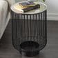 Maple and Jade Open Frame Wire End Table in Black and Silver, , large