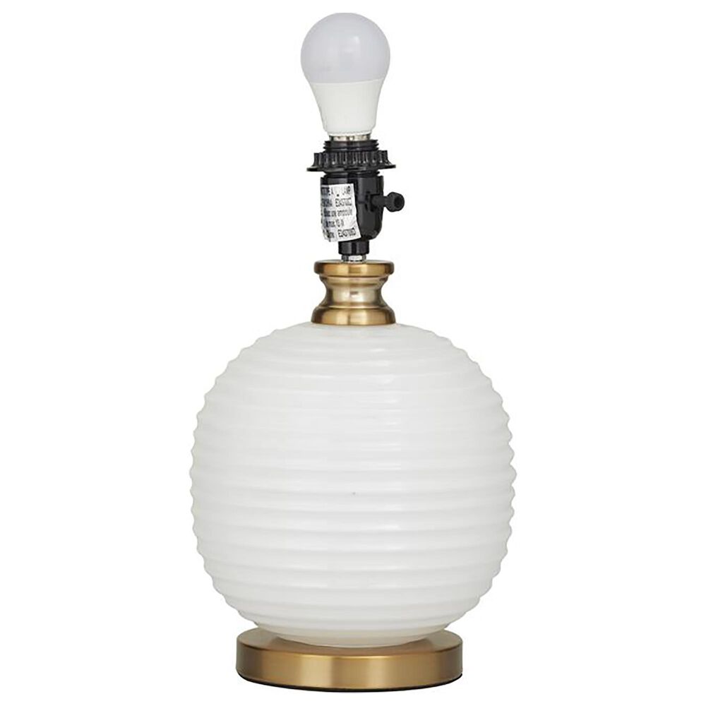 Maple and Jade Modern Accent Lamp in White and Gold, , large