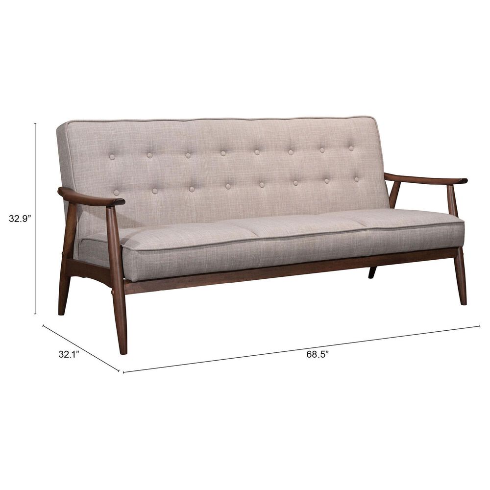 Zuo Modern Rocky Stationary Sofa in Putty, , large