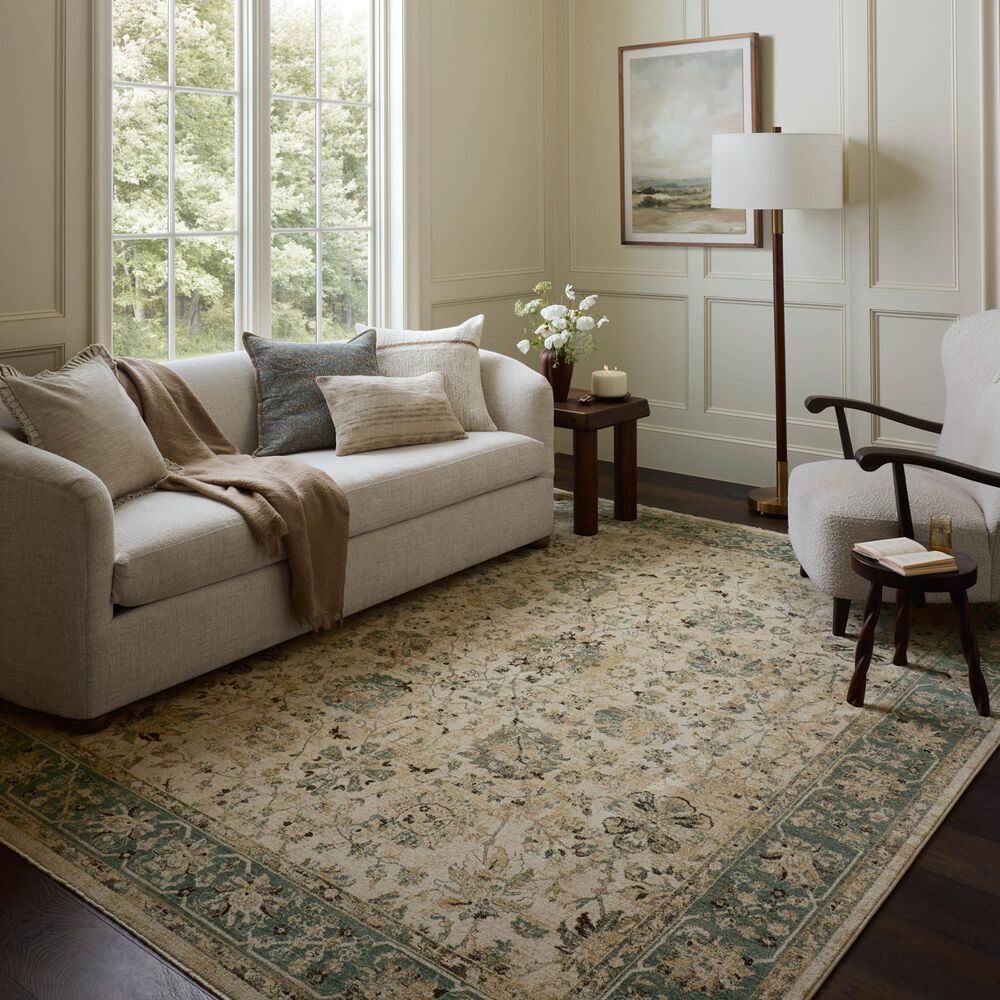 Loloi Briar Antique Ivory and Blue 2'6" x 11' Runner, , large