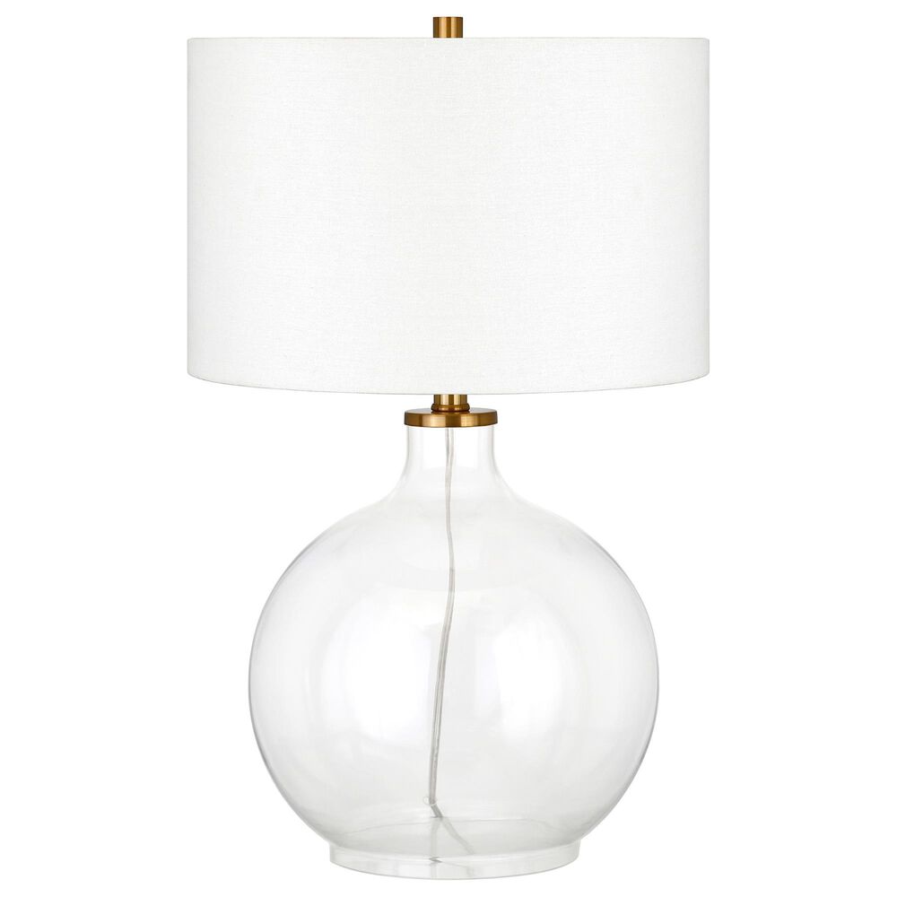 Hudson and Canal Laelia Table Lamp in Clear Glass and Brass, , large